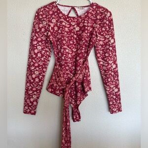 Free people long sleeve floral body suit